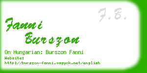 fanni burszon business card